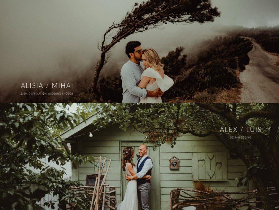 Portfolio example for photographers