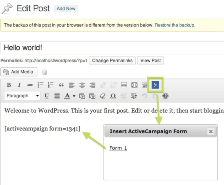 Active Campaign WordPress automation