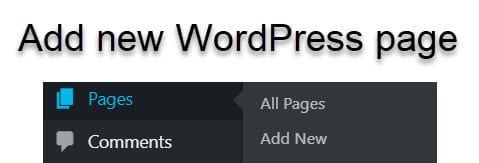 add new WordPress page