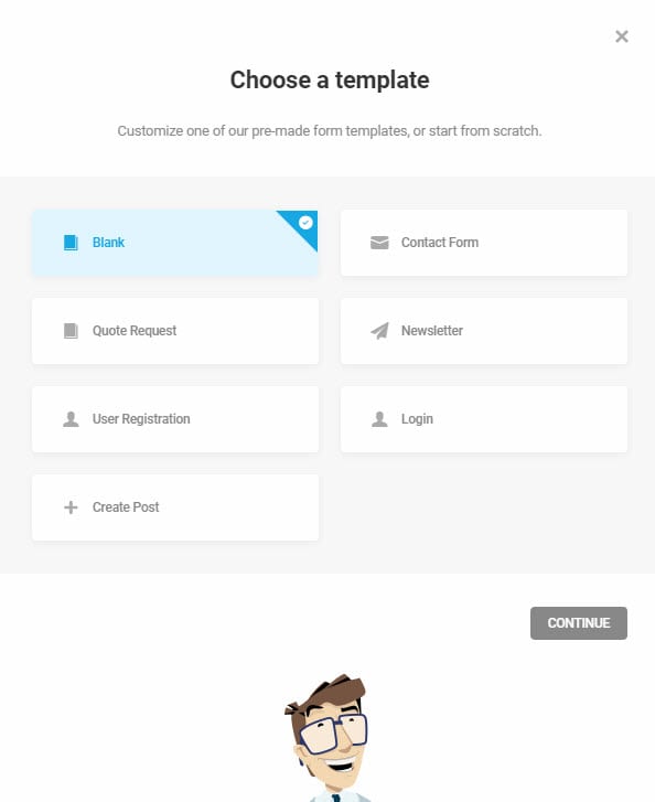 Choose a form template
