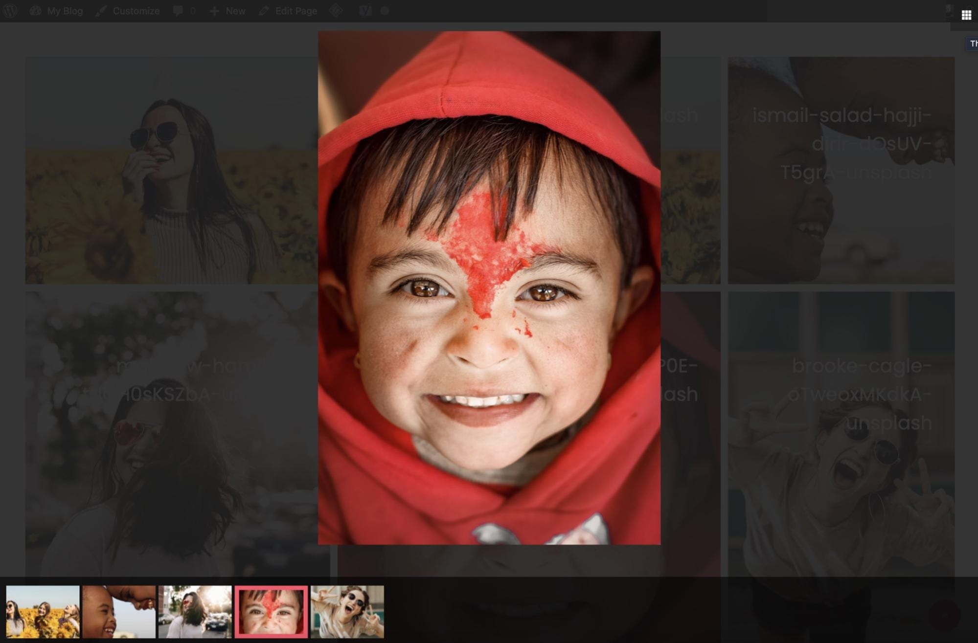 WordPress thumbnail gallery
