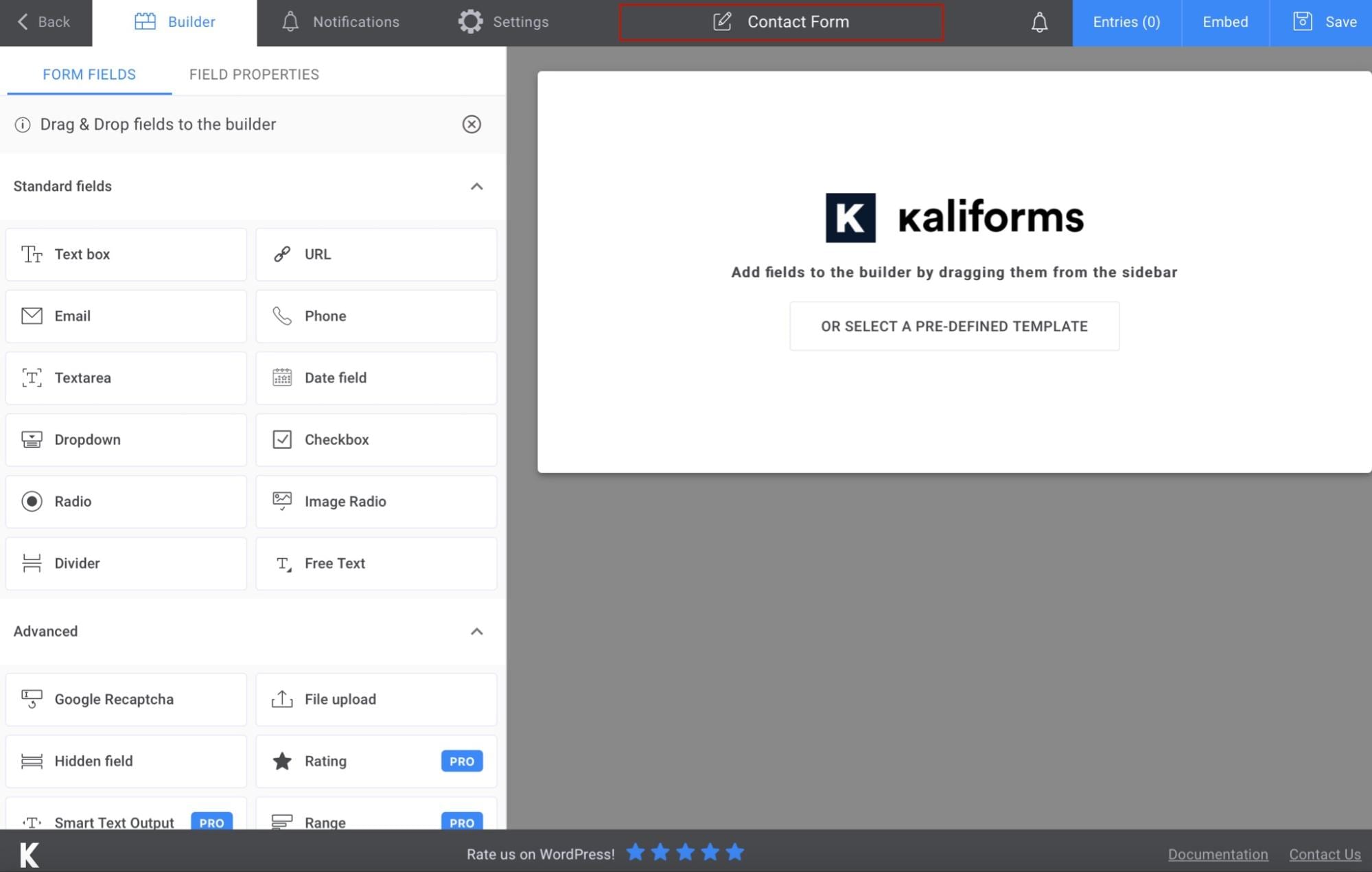 Add new WordPress contact form
