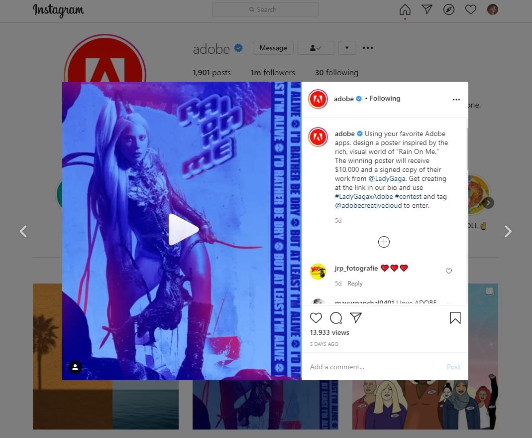 Adobe Instagram contest