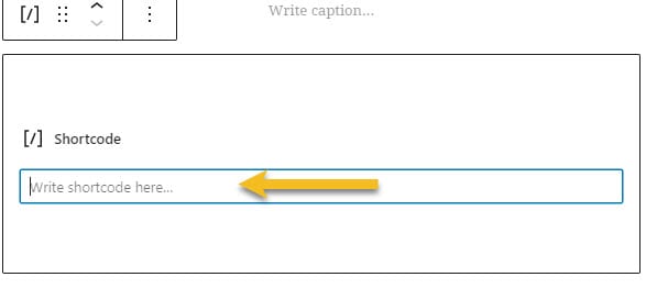 Inserting a shortcode