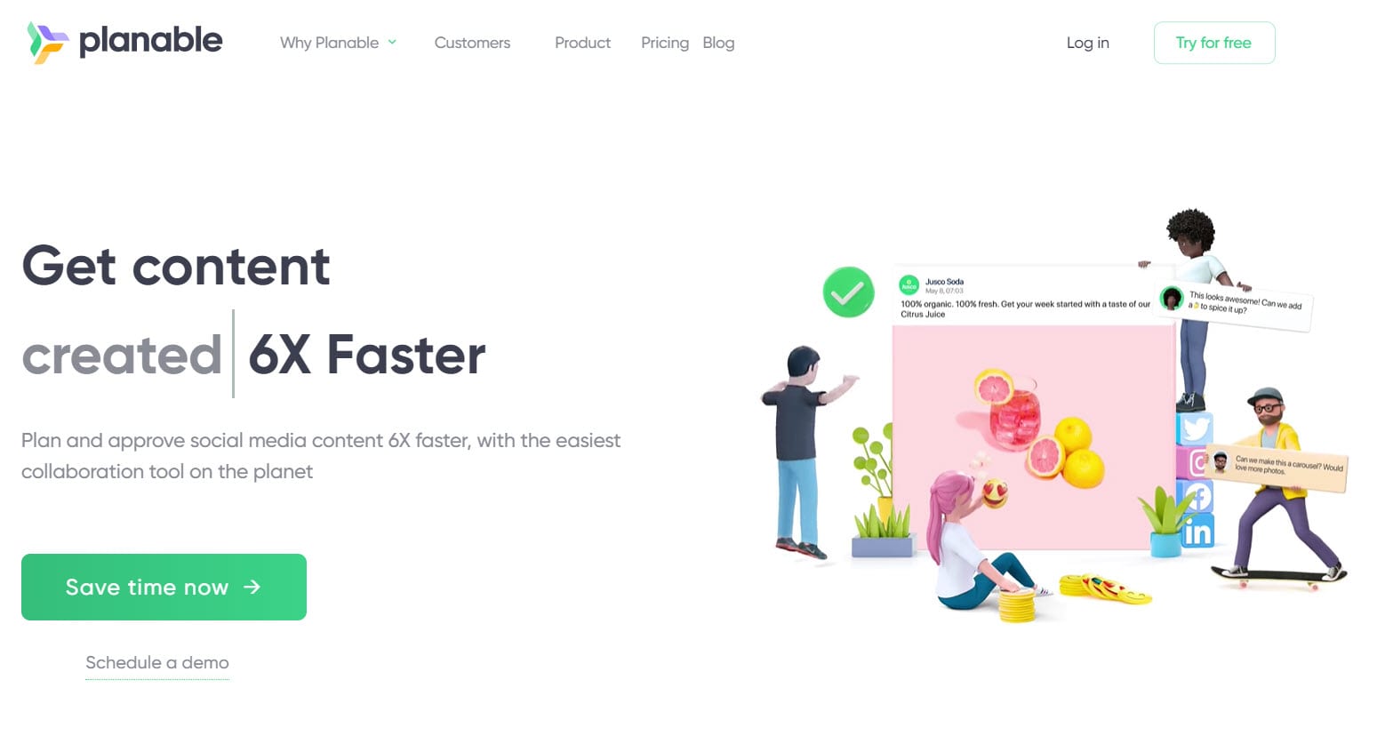 Planable CTAs in the header