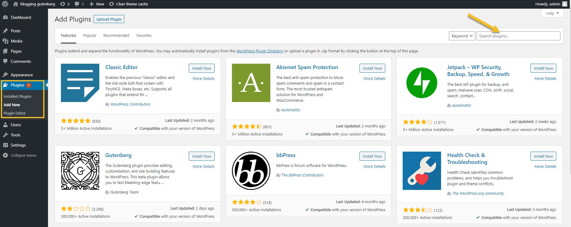 Search a WordPress table plugin