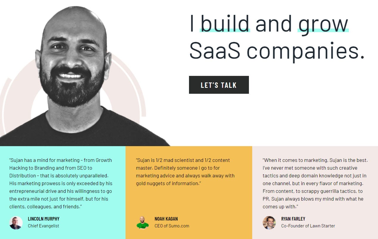 Testimonials example