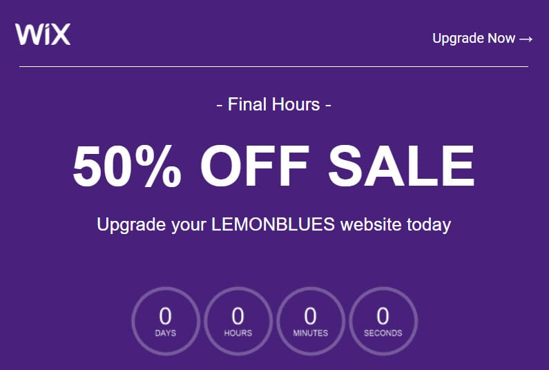 wix email countdown timer