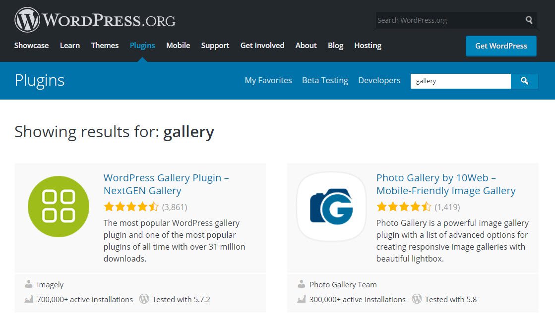 wordpress gallery plugins