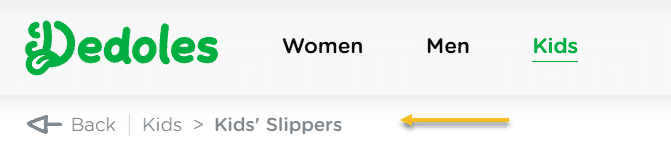 website breadcrumbs example