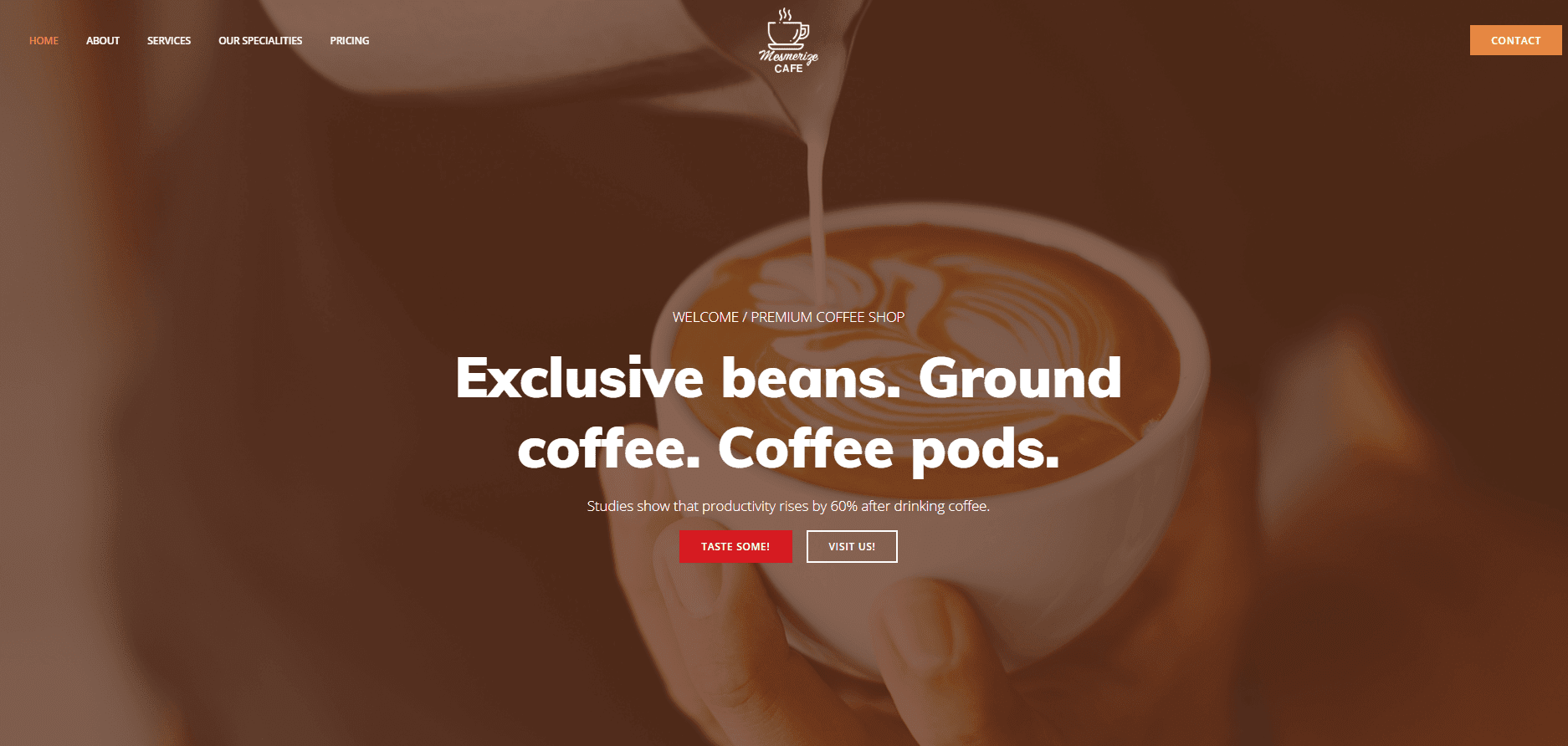 product image as website Hero image