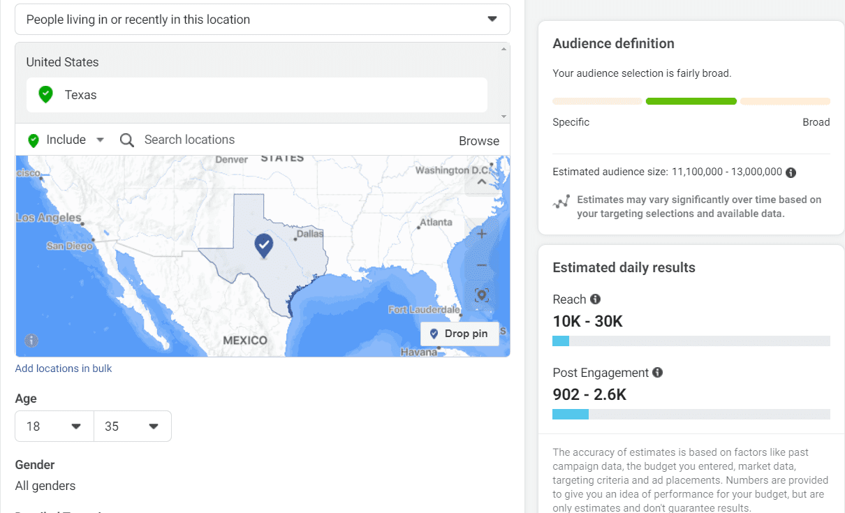 Adjust the geographic reach of your social media ads