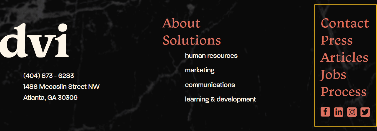 Footer vertical menu