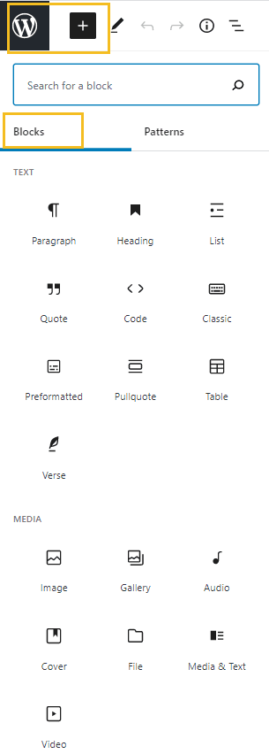WordPress blocks