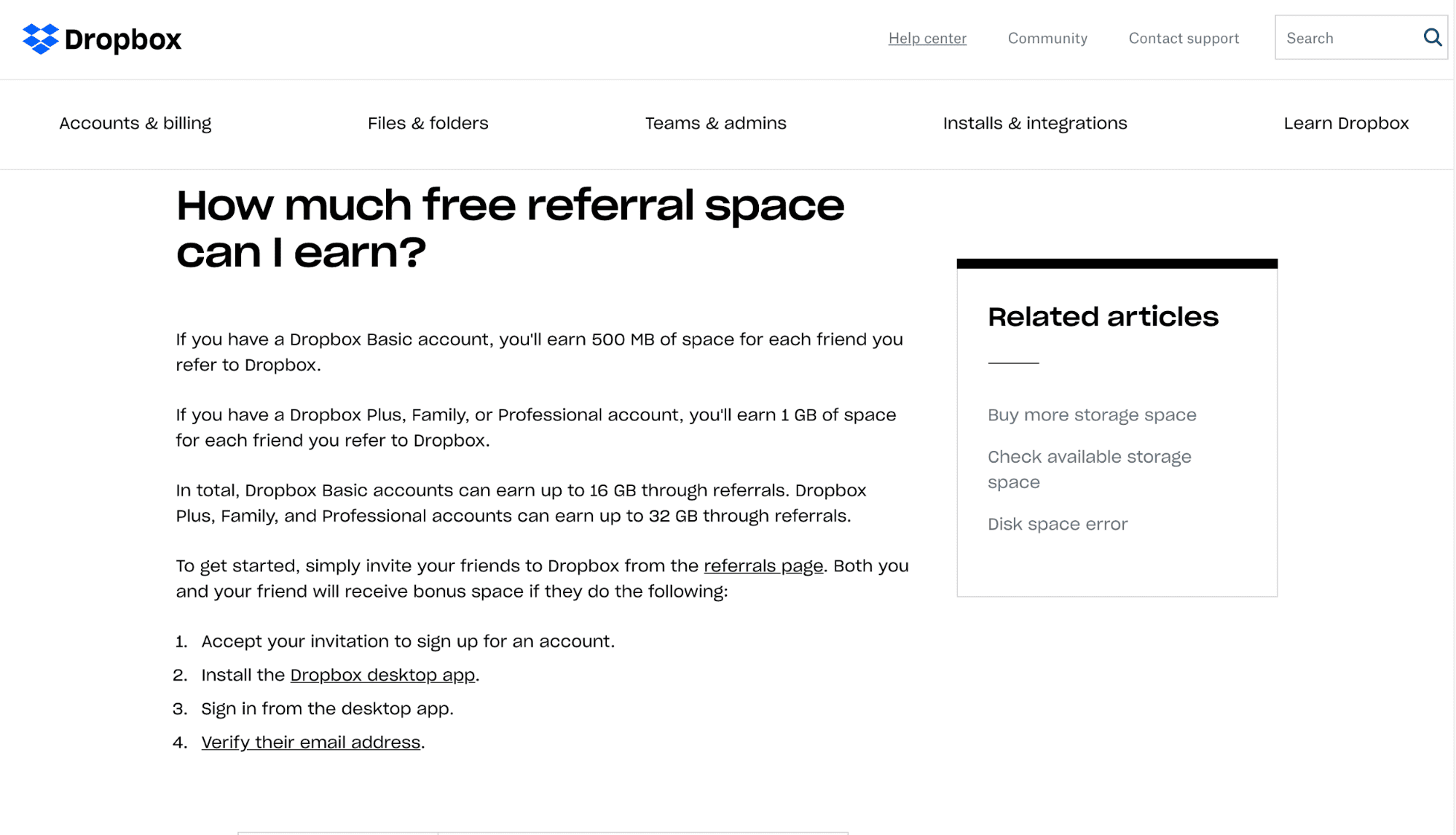 Dropbox referral program