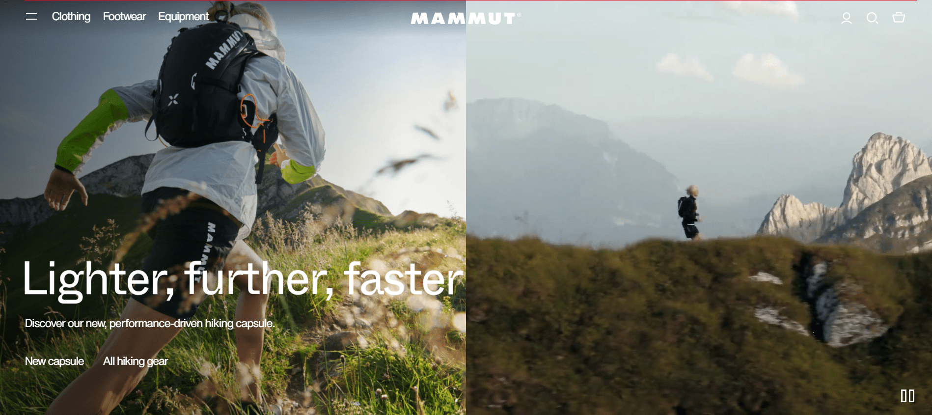 Mammut homepage redesign