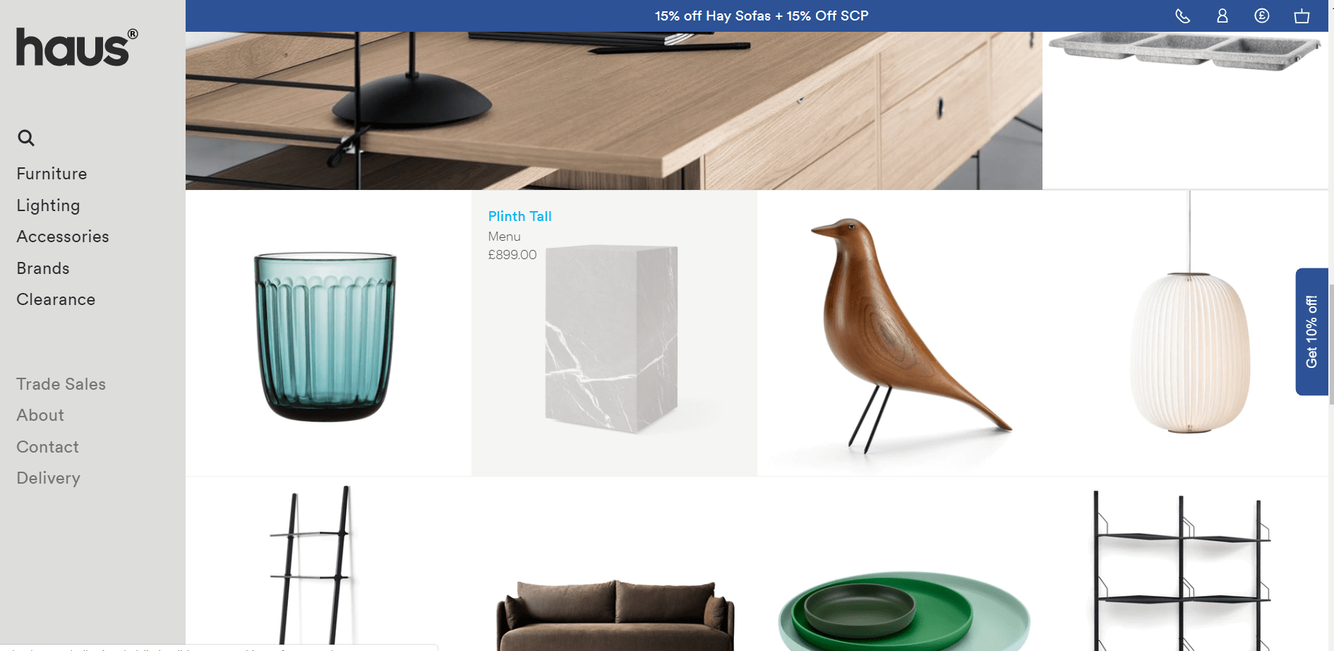 website design ideas - product gallery 