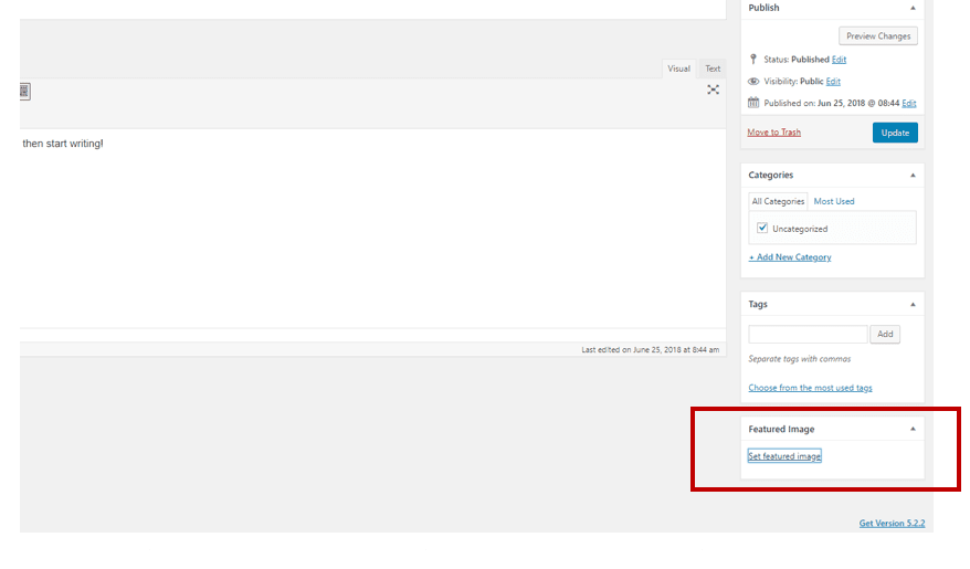How to set a featured image in WordPress
