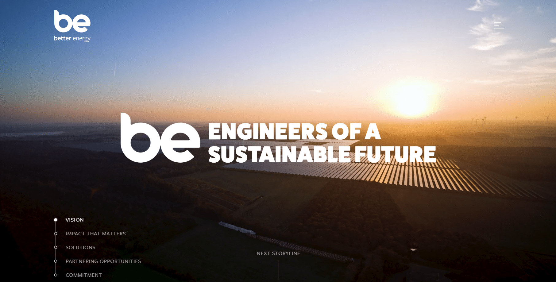 Example vertical menu