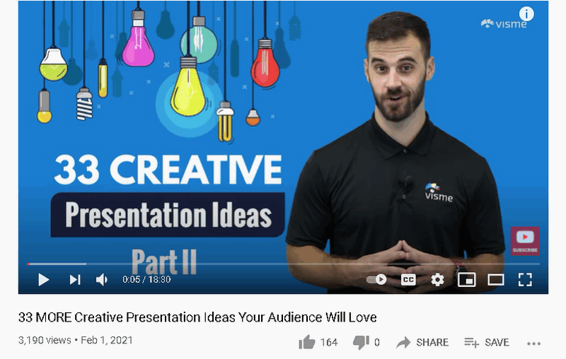 Visme Youtube video