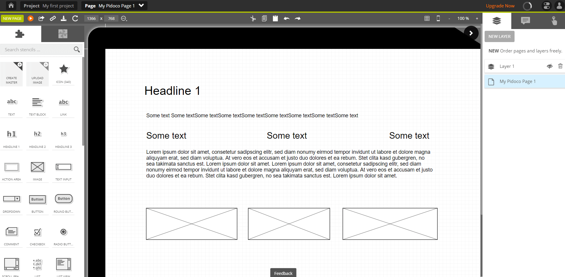 creating a website wireframe